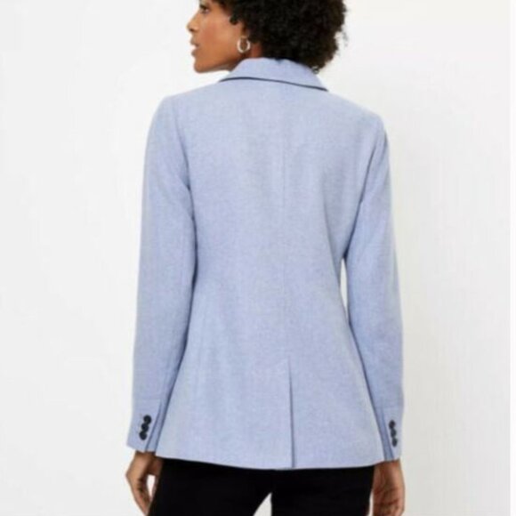 NWT LOFT MELANGE DOUBLE BREASTED MODERN Jonah Wool Me 4 Petite BLAZER Coat - Picture 2 of 8